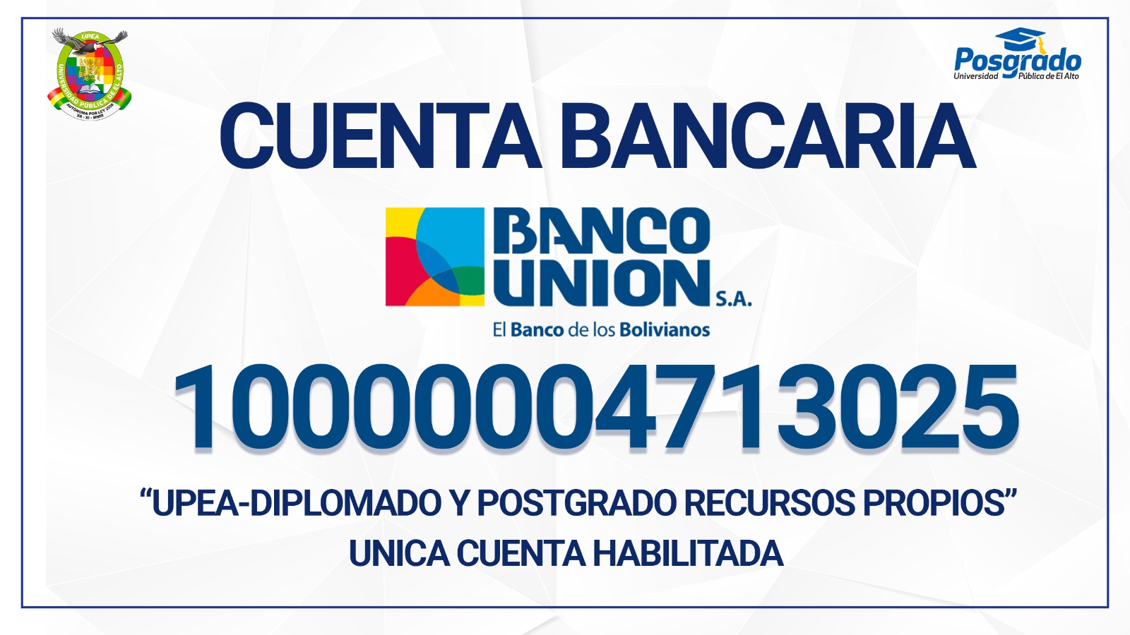 Datos de cuenta bancaria